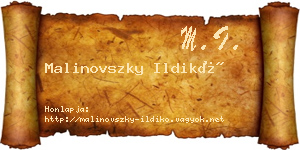 Malinovszky Ildikó névjegykártya