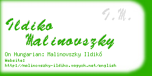 ildiko malinovszky business card